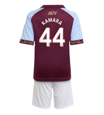 Aston Villa Boubacar Kamara #44 Replika Hemmatröja Barn 2025-26 Kortärmad (+ Korta byxor)